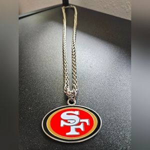SF 49ers Silver Chain and Logo Pendant